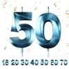 Partyhausy Candele di compleanno numeri, candele di compleanno per torte, 3D, a forma di diamante, numero 18,20,30,40,50,60,70 decorazione per torte (Bleu 50)