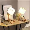 Elinkume Set di 2 lampade da scrivania robot, lampada da comodino per camera da letto, lampada da tavolo creativa in legno, forma regolabile, comodino divertente, lamp da robot divertente fai da te