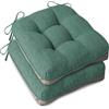 AddGrace Set di 2 cuscini extra spessi per sedie da pranzo, antiscivolo, morbidi, per sala da pranzo, con lacci, 40 x 40 x 10 cm, verde intenso