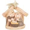Logbuch-Verlag Mini presepe Sacra Famiglia nella Stalla di Betlemme, piccolo presepe crema beige 6,5 cm