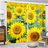 Odot Tende Soggiorno Semi Trasparenti, Motivo Girasole 3D Tenda Voile con Tasca per Asta 2 Pannelli Filtranti Finestra Moderna per Camera da Letto Cucina Balcone (Girasole A,107x213cm)