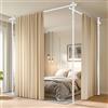 JILRON Divisore per stanze, asta tesa senza foratura per balcone, protezione da sguardi indiscreti e cabina armadio, regolabile (A110-300×L183-508cm), facile da installare, per inquilini, bianco