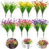Siganorpy 12 fasci di 6 colori fiori artificiali esterni resistenti ai raggi UV piante per appendere fioriera casa matrimonio portico finestra decorazione