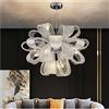 Machine Lampadario a sospensione Lampadario di cristallo Lampadario moderno for soggiorno Illuminazione Design rotondo Camera da letto Lampadario in vetro Lusso Cromo / argento Lampada for interni Illuminazio