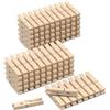 DUIJINYU Confezione da 100 mollette in legno da 7,4 cm, resistenti alla ruggine, mollette in legno massiccio di betulla, per biancheria, foto da parete, progetti artigianali e decorazioni per aule