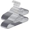 ABHENG Grucce in Plastica 50 Pezzi, Apertura a forma di U, Salvaspazio, Robusti e resistenti, Antiscivolo, con gomma e barra orizzontale, Gancio girevole 360°, 41.5 x 0.5 x 22.5 cm, Grigio, APY0450G