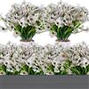 KYSUN 12 Pezzi Fiori Artificiali Arbusto Artificiale Finti Piante Decorazione Violet di Plastica per Casa Giardino Patio Ufficio Matrimonio (Bianco)
