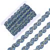 GORGECRAFT 5.5m Nastro di Pizzo con Bordo Smerlato Metallizzato 2.5cm di Nastro di Tessuto Intrecciato Blu Applicazioni di Bordi Passamanerie di Natale Strisce di Pizzo Ondulato Scintillante Cucire