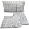 HOME ZEN HOUSEHOLD LINEN Set Lenzuola in Flanella di Cotone, 75% Cotone 25% Poliestere, Caldo e Soffice, art fiamma cotone flanellato morbido (GEOMETRICO GRIGIO, UNA PIAZZA E MEZZO)