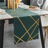 Brylleii Runner da Tavolo Verde Moderni 33 x 140 Runner Tavola Moderno Linee Oro Lavabile Decorazione da Centro Tavolo Centrini per Soggiorno Sala da Pranzo Primaverile Estivo Caffè