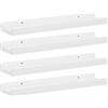 vidaXL Mensole da Parete 4 pz Bianco Lucido 40x9x3 cm