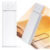 Yuinzin Lampada da Lettura a Letto con Clip per Libri - Asta Regolabile, Testa Girevole 320°, 5 Luminosità + Dimmerabile, 3 Temperature Colore (1800K-6000K), Batteria 500mAh USB-C, Peso 40g-Bianco