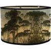 Tsffae 1pc Paralume a Tamburo E27 Paralume in bambù Vintage Modello Floreale Lampadario Copertura della Lampada Accessori Leggeri per Lampada Pavimento a Sospensione Paralumi Colorati