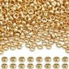 Beebeecraft 1 Scatola 500 Pezzi Perline A Crimpare Placcati In Oro 18K 316 Tappi Distanziatori Allentati In Acciaio Inossidabile Distanziatori per Tubi A Crimpare Tappi Terminali per Cordoncino