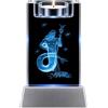 Kaltner Präsente Luce d'atmosfera - Un regalo molto speciale: candela a LED/blocco di vetro di cristallo/incisione laser 3D portacandele oroscopo segno zodiacale Acquario/astrologia