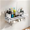 CevLAr Portabottiglie da Parete,Supporto del Vino del Metallo,Moderno Porta Bottiglie in Metallo,Portabottiglie per Vino da Parete,Mobile Porta Bottiglie di Vino,per Casa E Ristorante,Casa Cucina,Bar (Color
