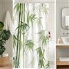 Uiiooazy Tenda Doccia Antimuffa, Tenda da Doccia 120x200cm Verde Salvia Bambù Foglie Verdi Zen Astratta Foresta Tende da Bagno Tessuto Lavabile Impermeabile Tende per Vasca da Bagno con 8 Anelli