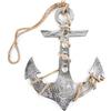 Logbuch-Verlag Decorazione a forma di ancora, in metallo, 19 cm, argento, portafortuna, regalo da appendere, matrimonio, compleanno, festa del papà