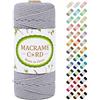 LEREATI Corda Macrame 3mm x 100m, LEREATI Filo Macrame 3mm Cordoncino Cotone Colorato, Macramè Filo Cordino per Borse Uncinetto, Arazzo da Parete, Fai da Te, Decorazioni Nuziali, Piante (Grigio Chiaro)