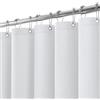 VANZAVANZU Shower Curtain for Bathroom with Metal Hooks Linen Fabric Shower Curtain Heavy Duty Bath Curtain for Wet Room Bathtub Shower Stall, Hotel Quality, Weighted Hem, Waterproof - 152 x 182cm (White)