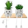 Ravytha Creative Piante Finte Decorazione da Interno, Piante Artificiali con Gamba Appesa, Piantine Finte Decorative con Cemento Vasetto Emozionale per Casa, Ufficio, Scrivania, Soggiorno e Mensole
