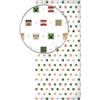 BrandMac Lenzuolo con angoli 100% cotone | Lenzuolo per letto singolo con angoli elastici, 90×200 + 25 cm | Lenzuolo per bambini | Prodotto ufficiale con licenza (Minecraft - Bianco)