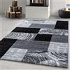 Carpetsale24 Tappeti a Pelo Corto, Colore Nero, Disegno a Scacchi Astratto, 112919, Tappeto Rettangolare, Tappeto Soggiorno, 240 x 340 cm