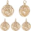 Beebeecraft 12 Pezzi di Ciondoli A Forma di Cuore Sacro in Ottone Placcato Oro 18K Ciondoli A Forma di Cuore Gotico Rotondi e Piatti per La Creazione di Gioielli Fai da Te Bracciali Collane