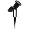 Ledvion - Faretto Solare LED da Terra, 0.29W, 3000K, IP44, Nero, Alluminio, Faretti LED per Esterno