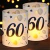 DUGEHO 12 lanterne decorazione da tavolo 60 ° compleanno, 60 ° compleanno anniversario di matrimonio decorazione uomo donna, buon compleanno decorazione da tavolo 60 ° adatto per le luci del tè o candele
