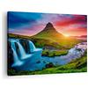 ARTTOR Quadro su Tela Tramonto Cascata Islanda vulcano Stampe da Parete 70x50cm Quadri Moderni Soggiorno Camera da Letto 1 pezzo Piccoli Decorazione Murale Wall Art Canvas Grafica Immagini AA70x50-2963