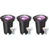 Ledvion - Set da 3 faretti LED incassati smart, 4,9W, RGB+CCT, IP67, cavo 1m, orientabile, illuminazione esterna