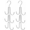 QWORK 2 x organizer per borsa a mano con 6 ganci, porta sciarpa, supporto per riporre sciarpe, cravatte, argento