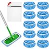 URAQT 10 Pezzi Panni Riutilizzabili per Swiffer Sweeper Mop, Cuscinetti in microfibra, Panni Cuscinetti per Mocio in Microfibra di Ricambio,Straccio Lavapavimenti per Pavimenti Asciutti/Bagnati, blu