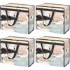 KOMABLEN Borsa Trasparente 40L, Organizer Armadio con Cerniera e Manici, Portatile PVC Scatole per Armadio Scatole Vestiti Cambio Stagione per Vestiti, Stagionale, Trapunte, Coperte 44x37x20cm