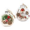 GIOLEON 2 Palline Di Natale Diametro 8Cm, Palle Di Natale Infrangibili In Pet Flessibile, Con Paesaggi Interni Addobbi Natalizi Per Albero e Casa, Eleganti, Decorazioni Natalizie Premium