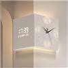 Songnim Orologio angolare a Doppia Faccia Quadrata, Moderno Lampada da Parete per Orologio da Parete a LED Creativo a LED con Orologio Digitale e Scala per Soggiorno, Camera da Letto