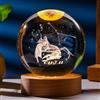 Generico Lampada Notturna Palla di Cristallo Trasparente, Palla di Vetro con Base LED a Colore Caldo, Palla di Cristallo dei 12 Segni Zodiacali per Regali di Compleanno per Lei e Lui,Cancer,60mm