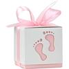 Anawakia Confezione da 50 confezioni regalo per baby shower, battesimo o matrimonio (rosa, 6 cm x 6 cm x 6 cm x 6 cm, con nastri in seta)