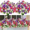 LOMOHOO 9 fasci di fiori artificiali per esterni, resistenti ai raggi UV, non sbiadiscono, piante finte per giardino, portico, finestra, decorazione (multicolore)