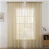 MIULEE Tende Trasparenti Con Passanti Morbidi Finestre per Salotto Eleganti Soggiorno per Camera da Letto e Tende Cameretta Bambini 2 Pannelli 140x225cm Cammello