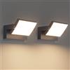 Klighten 2 Pezzi 24W Applique da Parete LED Esterno Interno IP65, Luci da Parete Regolabile Lampade da Parete Moderno in Alluminio per Ingresso Terrazza, 1500 Lumen, Antracite, Bianco Caldo 3000K