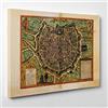 ConKrea Quadro su Tela Canvas - INTELAIATO - Pronto da Appendere - Mappa Antica - Milano Medioevo Medioevale - Mediolanum - 30x40cm - Senza Cornice - (cod.307)