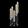 MSDADA Candelabro Singolo in Acrilico 5 Bracci, Portacandele Alto 58 cm, Centrotavola per Matrimonio e Natale, Decorazione per Tavolo Camino o Festa, per Candele LED 2 cm