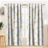 Kzzfqxb 2 Pannelli 107x160cm Tende Floreali, Fiori Blu Gialli Ramoscelli Intrecciati Foglie Verdi Erbe Fioritura Stampate Drappeggiate per Finestre per Ragazze Camera da Letto Soggiorno