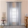 GIRASOLE HOME® Coppia Tende Filtranti Semi Trasparenti Effetto Lino Tenda a Righe per Interni 2 Pannelli con Occhielli (Grigio, 140x285cm)