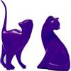 SIMDIM Gatti Statua Figurine, Gattini Ornamenti Statua, Moderni Soprammobili Scultura Statua Ornamenti, Accessori Casa Arredamento, Animali domestici Statuette Design Casa, Decorazioni Casa Moderna (viola)