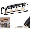 hofstein Lampada a soffitto Raron, lampada a soffitto moderna in metallo in nero, design aperto con effetto luce sul soffitto, 4 luci, 4 x attacco E27, senza lampadina/e