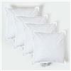 HOMESCAPES Confezione da 4 lussuosi inserti per cuscino in piuma d'anatra, 35 x 35 cm, perfetto rimbalzo e copertura a prova di piuma, imbottitura interna generosa, ipoallergenici, certificati RDS,