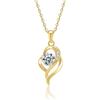 PAKORIO Collana curva moissanite elegante donna, 1ct VVS1, placcata oro 14K, ipoallergenica, catena 40-45cm, anti-ossidazione, regalo(Trasparente)